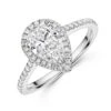Chisholm Hunter Platinum Lab Grown 1.50ct Pear Diamond Halo Shoulders Ring