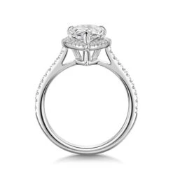 Chisholm Hunter Platinum Lab Grown 2.00ct Pear Diamond Halo Shoulders Ring -Chisholm Hunter 61 01 05 0010 2