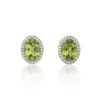 Chisholm Hunter 18ct White Gold Diamond 0.13ct And Peridot 1.80ct Halo Earrings -Chisholm Hunter e27157ga18pr001