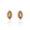 Chisholm Hunter 18ct White Gold Diamond 0.14ct And Citrine 0.97ct Halo Earrings