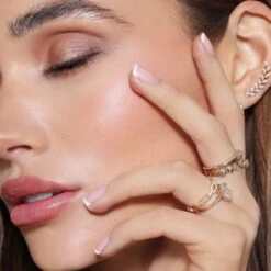 Chisholm Hunter 9ct Yellow Gold Cubic Zirconia Leaf Climber Earrings -Chisholm Hunter green 8