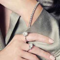 Chisholm Hunter Platinum Brilliant Cut 3.85ct Diamond Three Stone Ring -Chisholm Hunter green suit 12