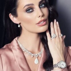 Chisholm Hunter Platinum Pear Cut 2.50ct Diamond Double Halo Ring -Chisholm Hunter pink dress 7 1