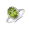 Chisholm Hunter 18ct White Gold Diamond 0.21ct And Peridot 3.15ct Halo Ring -Chisholm Hunter r27157ka18pr001 1
