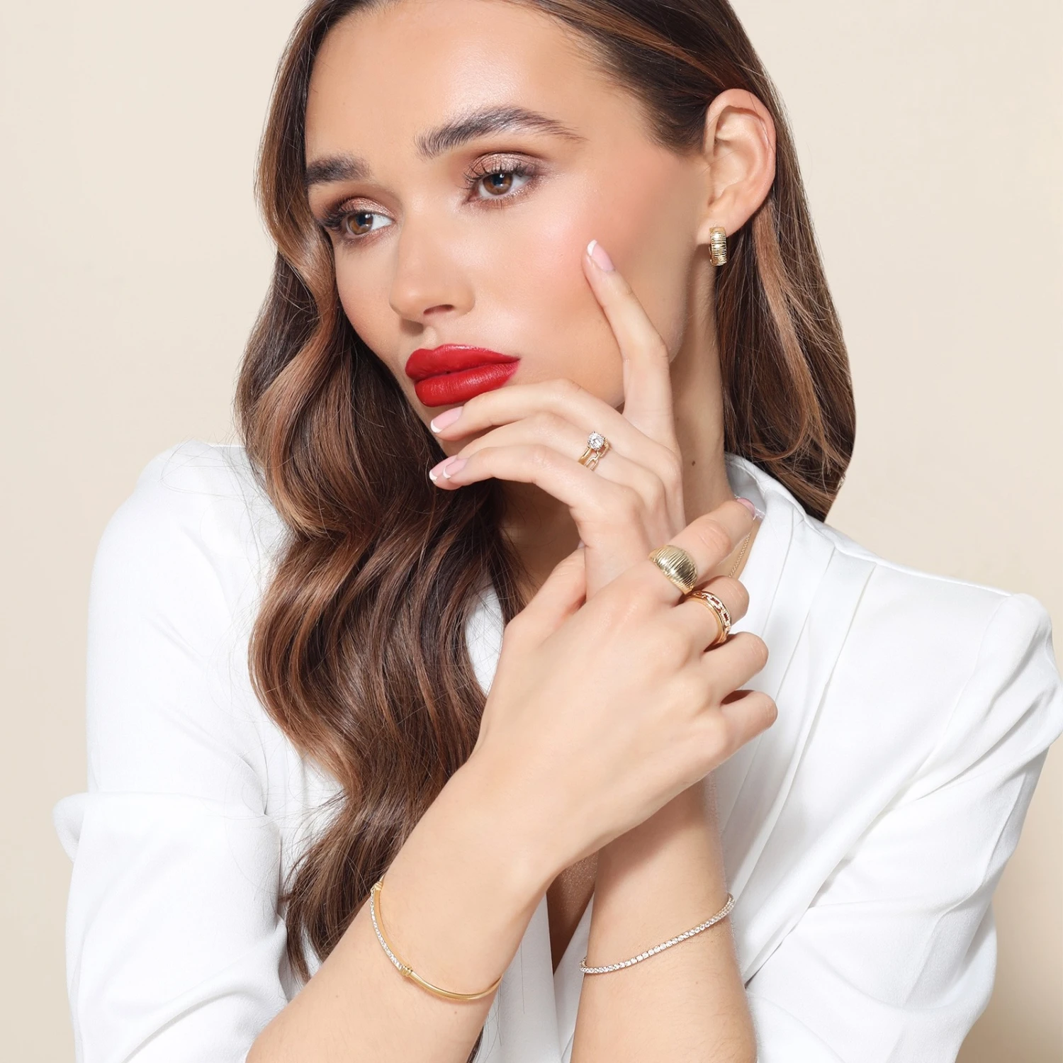 Chisholm Hunter 9ct Yellow Gold Cubic Zirconia Tennis Bracelet 6 Chisholm Hunter 9ct Yellow Gold Cubic Zirconia Tennis Bracelet - Image 4