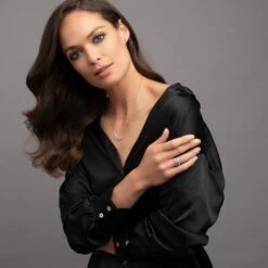 Chisholm Hunter 18ct White Gold Rub Over Brilliant Cut 0.60ct Diamond Necklace -Chisholm Hunter sapphire