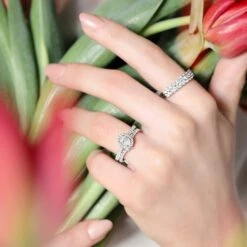 Chisholm Hunter Platinum Oval Cut 0.50ct Diamond Halo Ring -Chisholm Hunter tulip 14