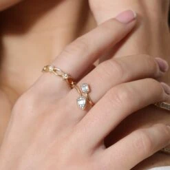 Chisholm Hunter 9ct Yellow Gold Baguette And Brilliant Cut Diamond 0.17ct Fancy Cluster Ring -Chisholm Hunter white 1