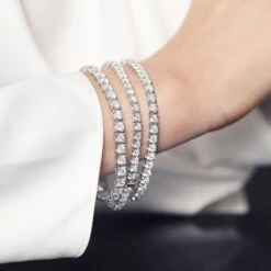 Chisholm Hunter 18ct White Gold Brilliant Cut 5.00ct Diamond Tennis Bracelet -Chisholm Hunter white blouse 4 2